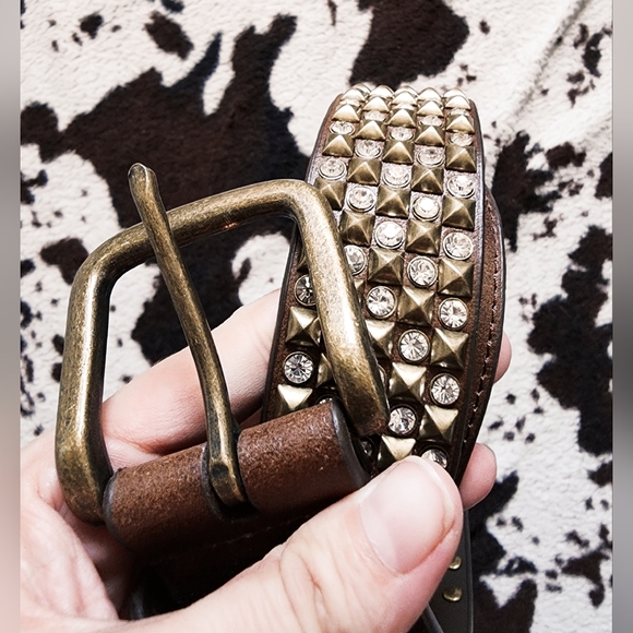 Accessories - WOMEN'S Y2K BLING BELT - BROWN